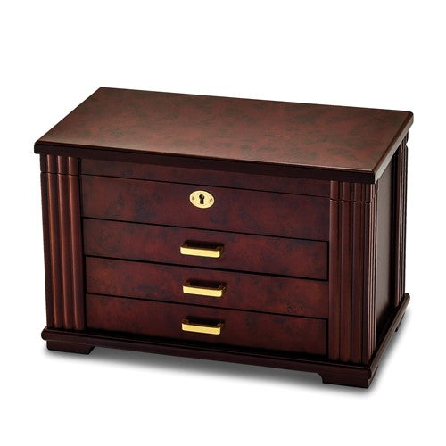 Jewelry Box - Matte Rosewood Burl Veneer on Wood #9110