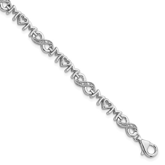 Bracelet - "Mom-Heart-Infinity" -  with Diamonds #3209